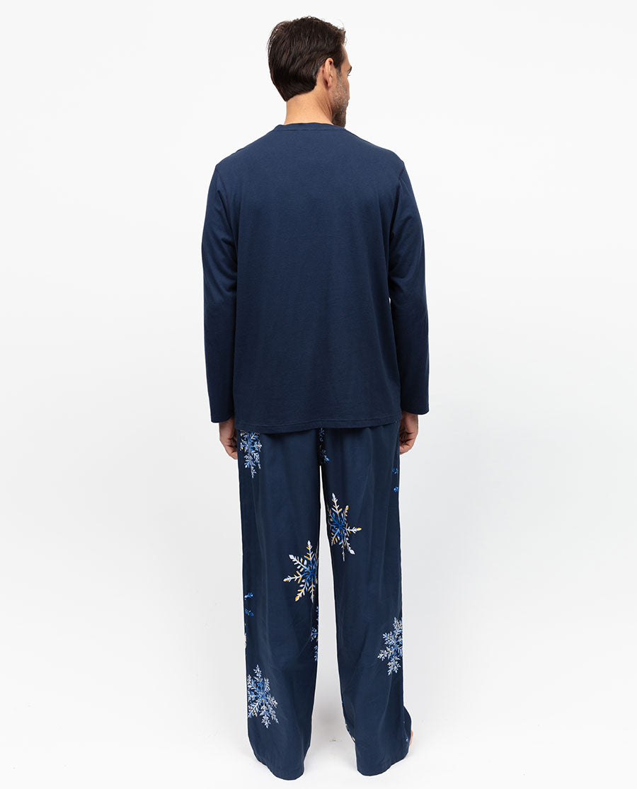 Bas de pyjama Frosty pour homme à imprimé flocon de neige