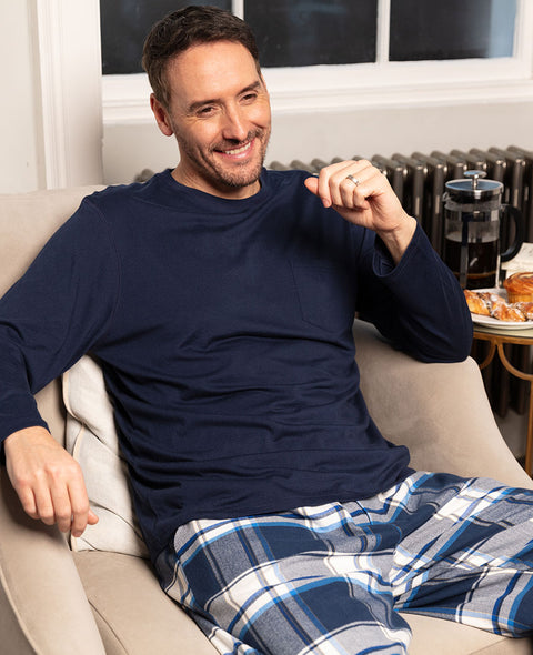 Frosty Mens Jersey T-shirt and Brushed Check Pyjama Set