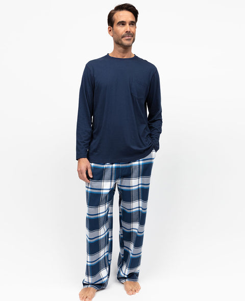 Frosty Mens Jersey T-shirt and Brushed Check Pyjama Set