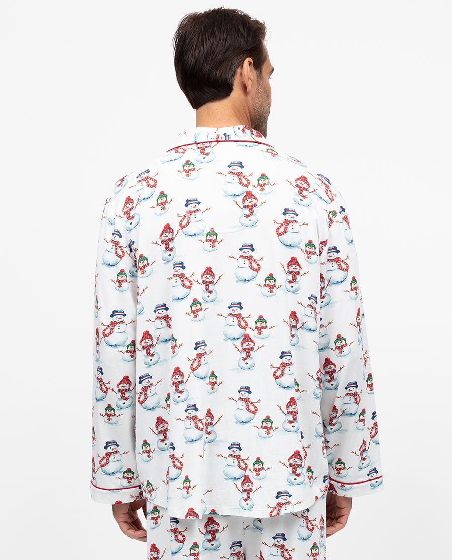 Blaze Mens Snowman Printed Jersey Pyjama Top
