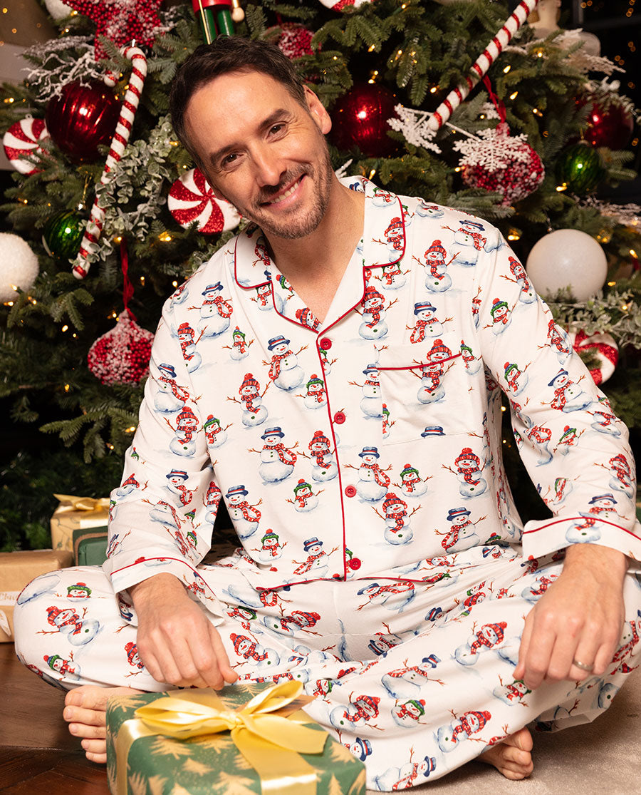 Haut de pyjama en jersey imprimé bonhomme de neige Blaze pour homme