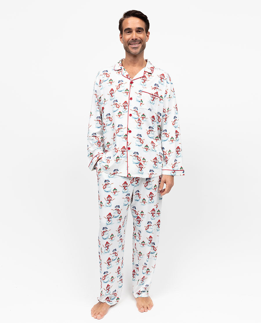 Haut de pyjama en jersey imprimé bonhomme de neige Blaze pour homme
