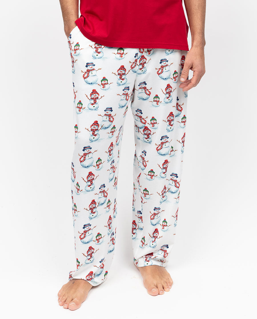 Blaze Mens Snowman Printed Jersey Pyjama Bottoms