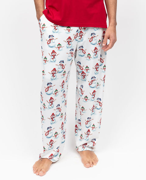 Blaze Mens Snowman Printed Jersey Pyjama Bottoms