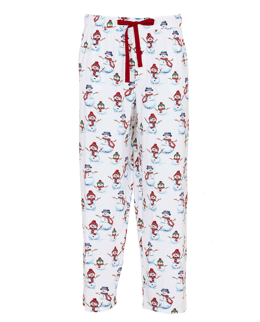 Blaze Mens Snowman Printed Jersey Pyjama Bottoms