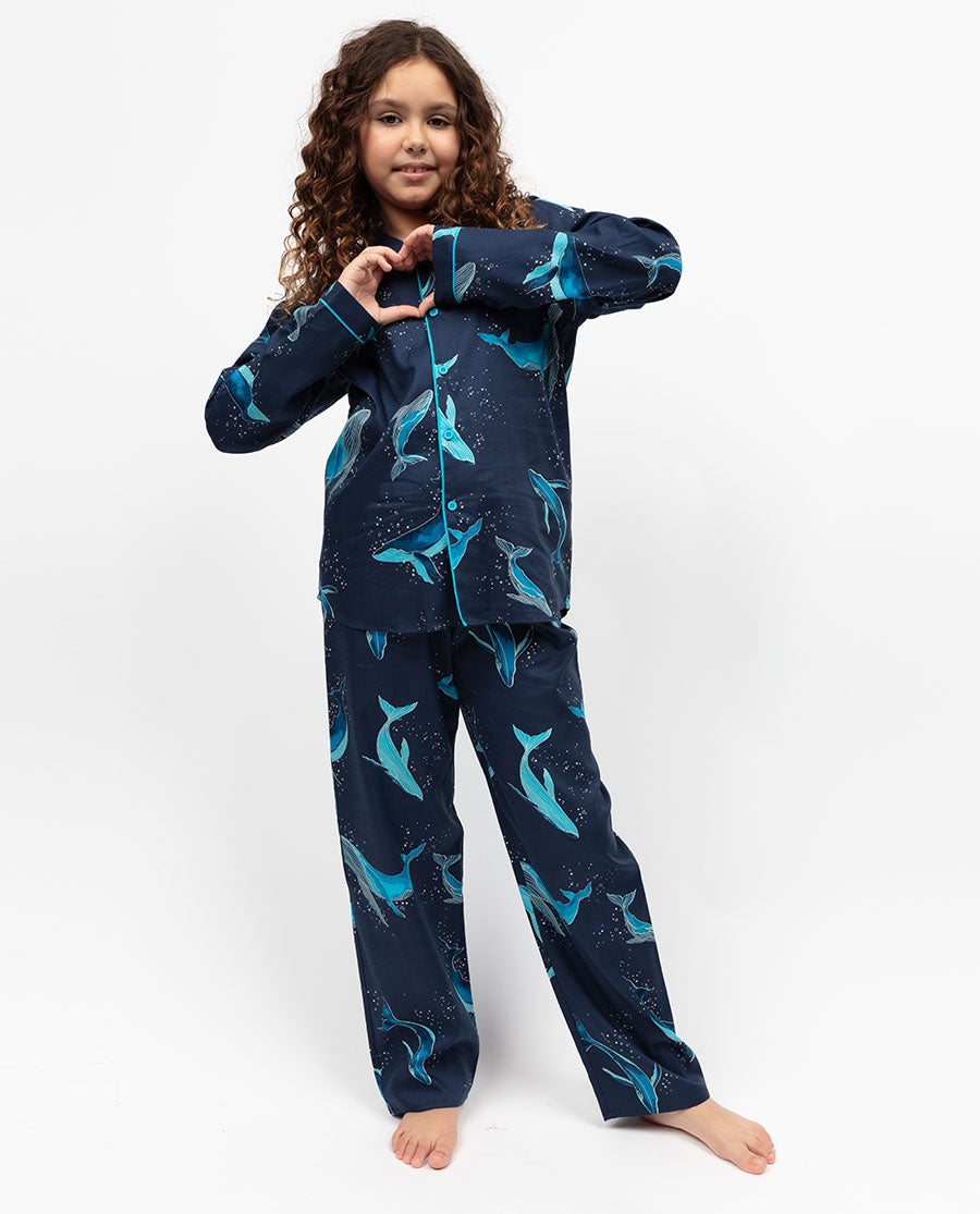 Marina Kids Unisex Whale Print Pyjama Set