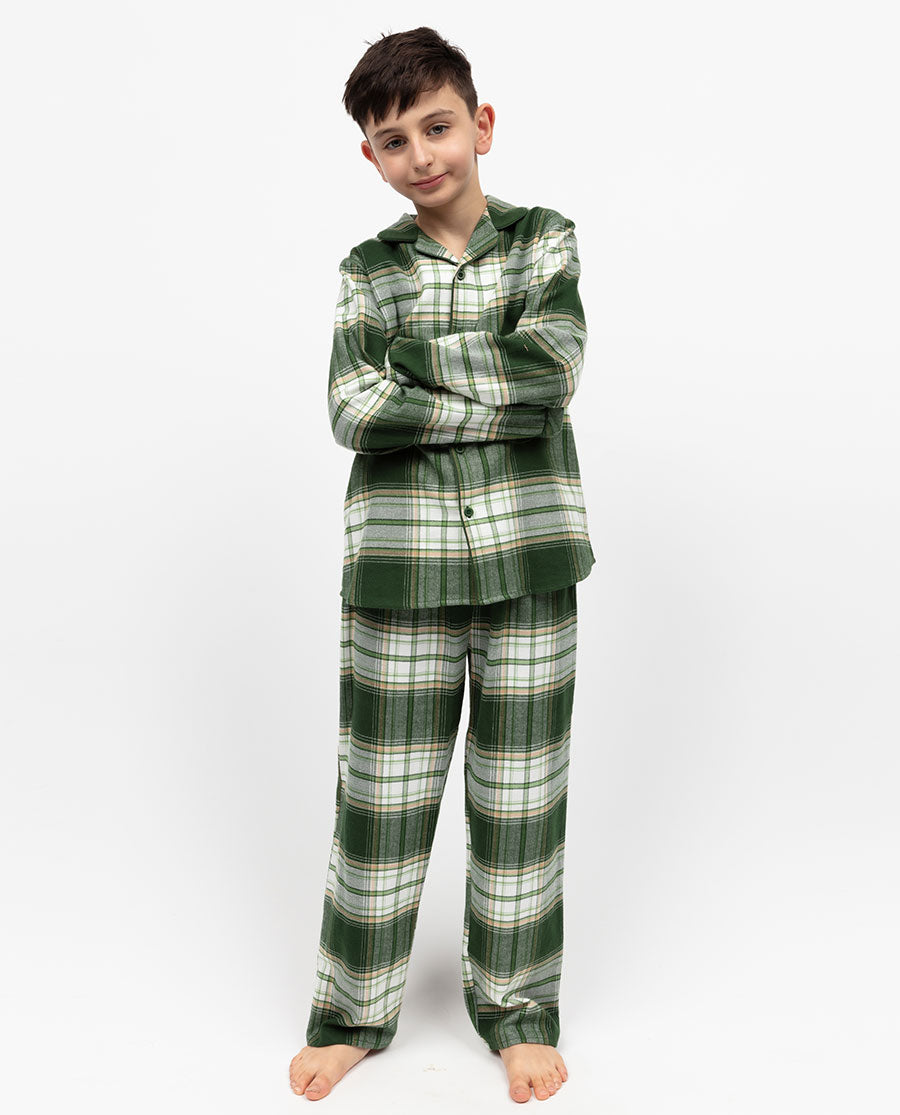 Ensemble de pyjama unisexe à carreaux brossés Fern Kids