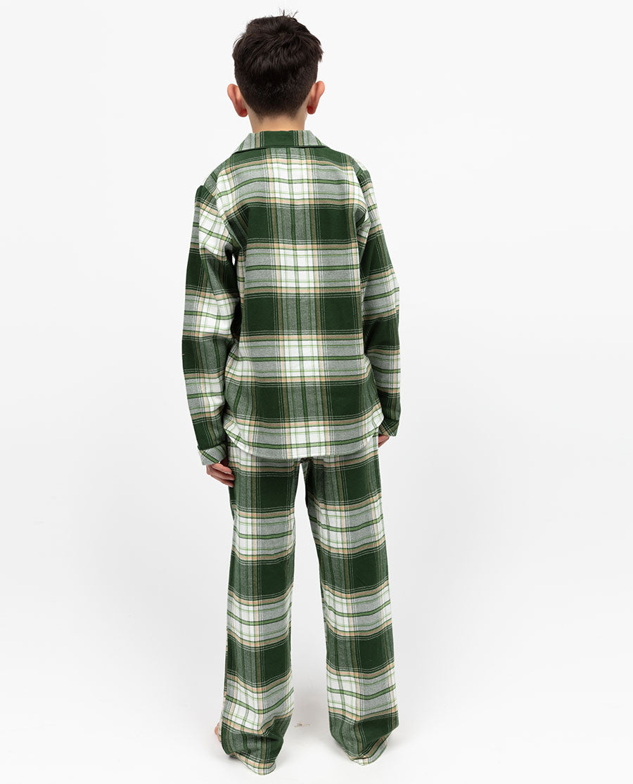 Ensemble de pyjama unisexe à carreaux brossés Fern Kids
