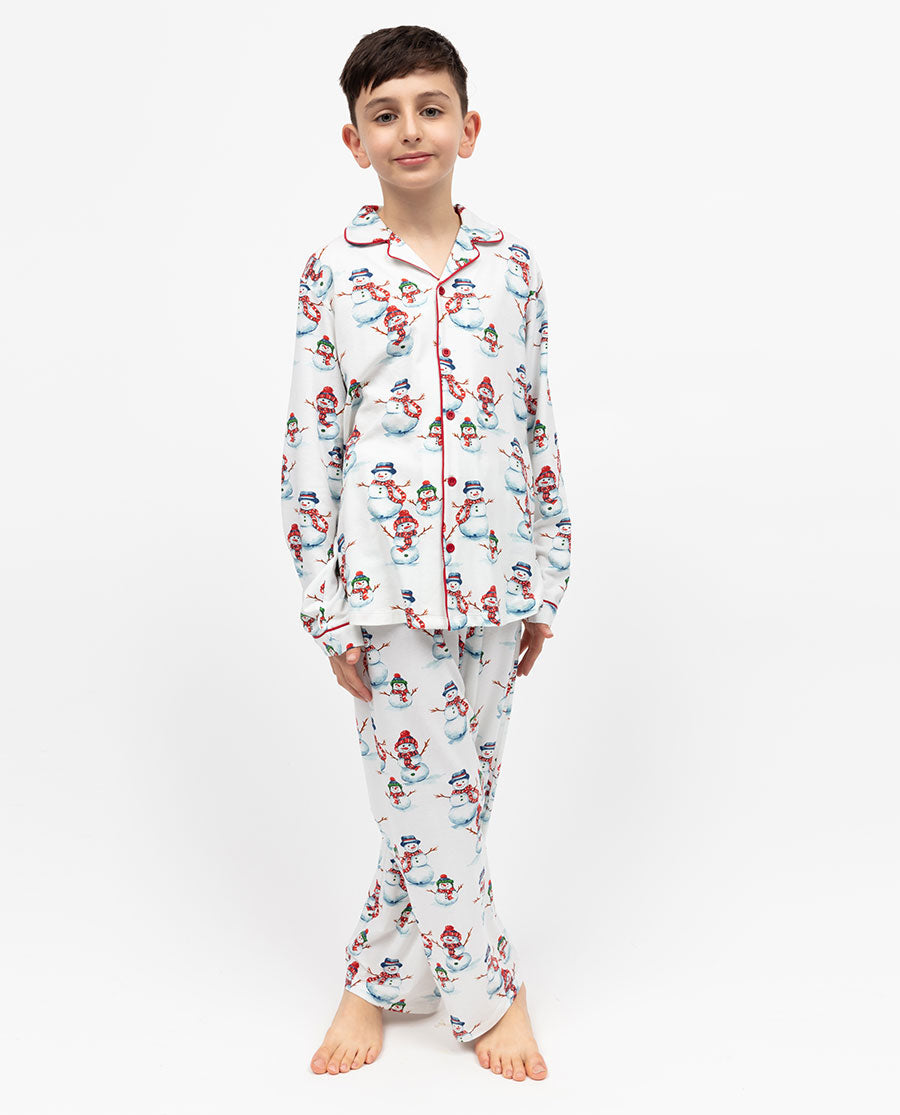 Ensemble de pyjama unisexe en jersey imprimé bonhomme de neige Blaze Kids