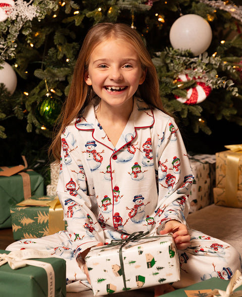 Blaze Kids Unisex Snowman Printed Jersey Pyjama Set