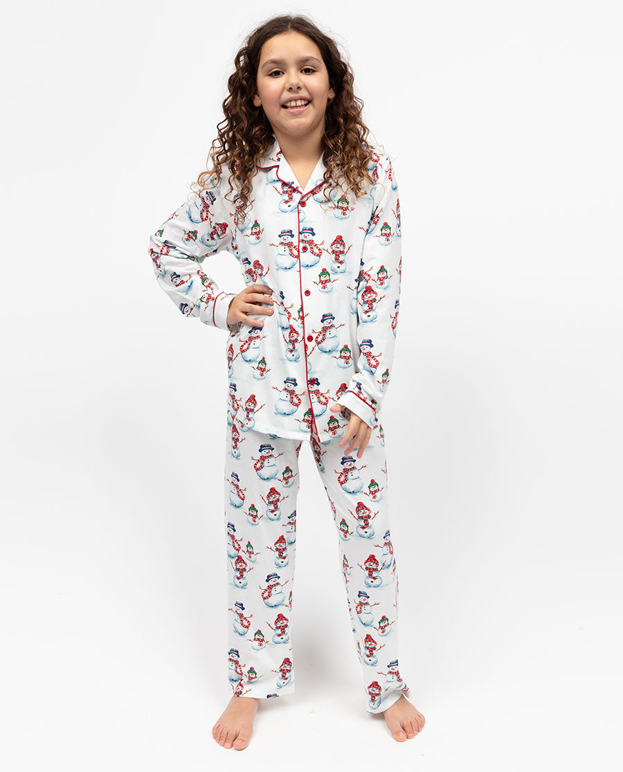 Ensemble de pyjama unisexe en jersey imprimé bonhomme de neige Blaze Kids