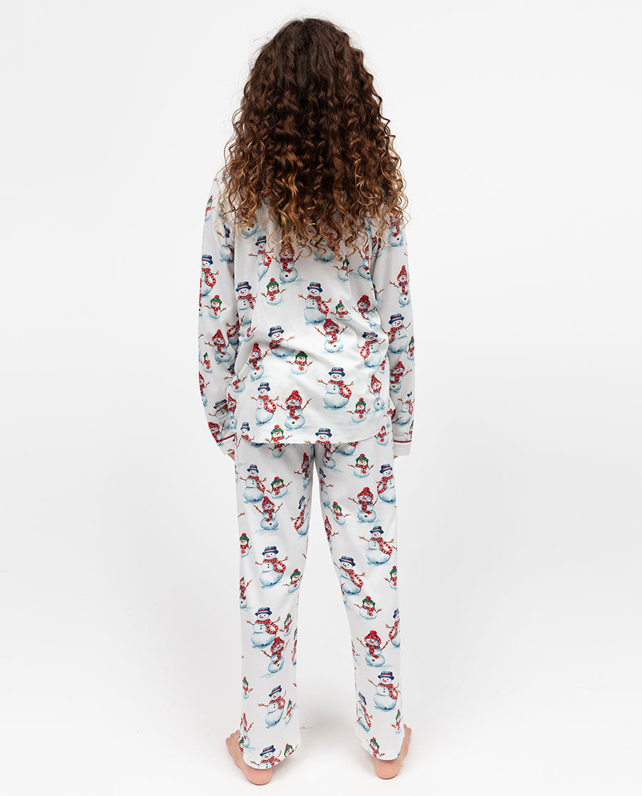 Ensemble de pyjama unisexe en jersey imprimé bonhomme de neige Blaze Kids