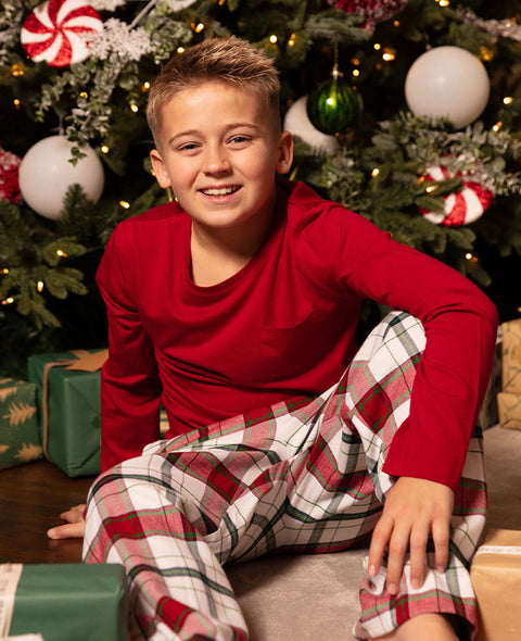 Blaze Kids Unisex Jersey T-shirt and Brushed Check Pyjama Set