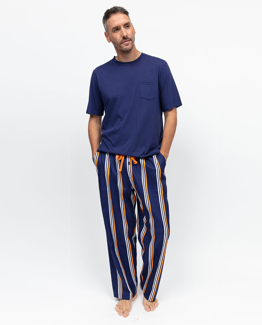 Indigo Mens Printed Stripe Pyjama Bottoms