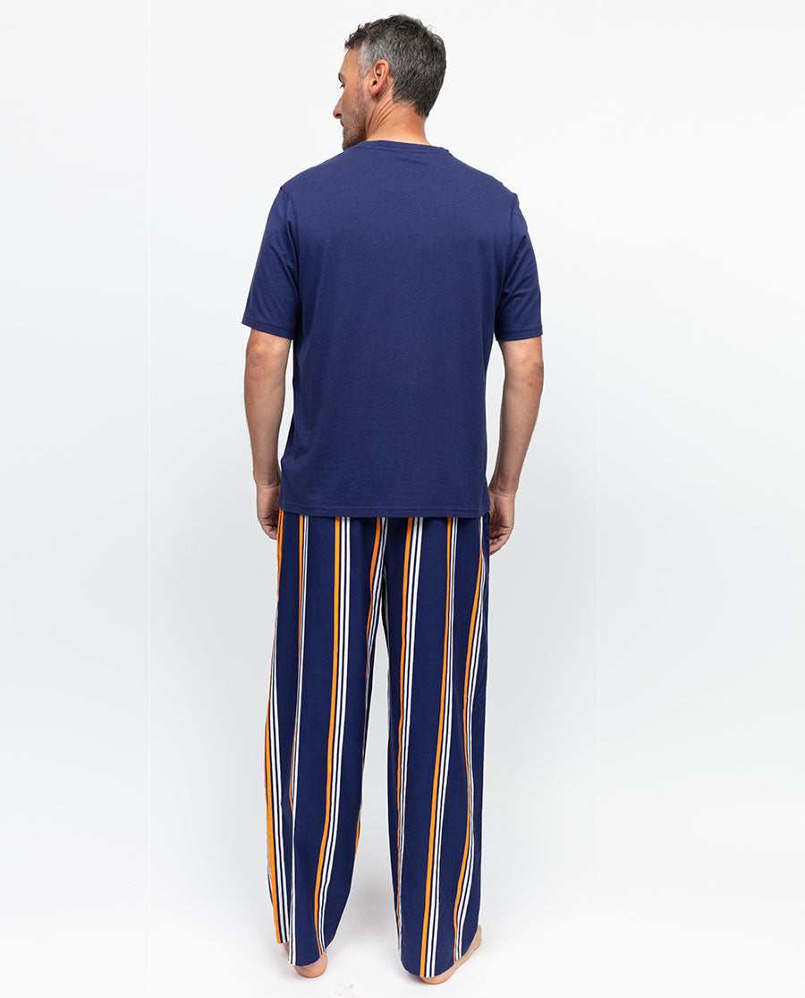 Indigo Mens Printed Stripe Pyjama Bottoms
