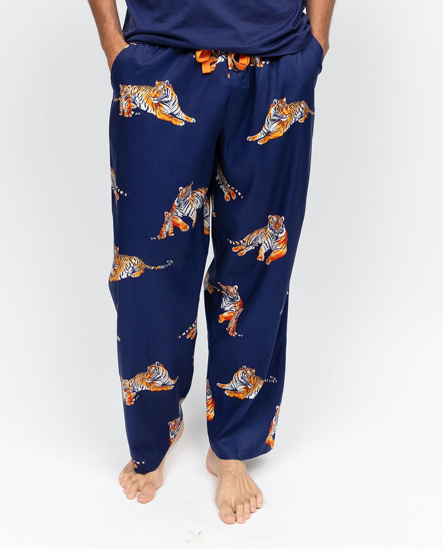 Indigo Mens Tiger Print Pyjama Bottoms