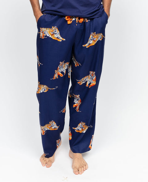Indigo Mens Tiger Print Pyjama Bottoms