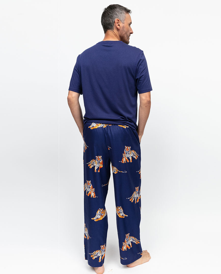 Indigo Mens Tiger Print Pyjama Bottoms