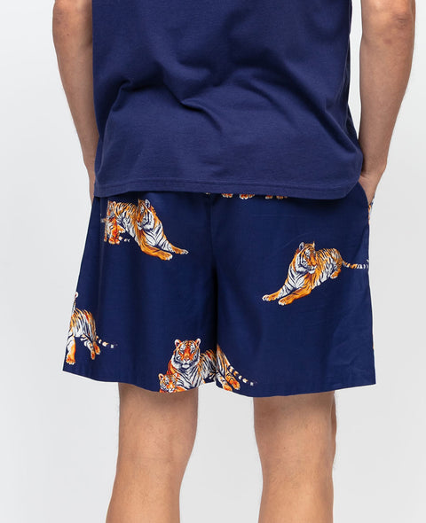 Indigo Mens Tiger Print Shorts