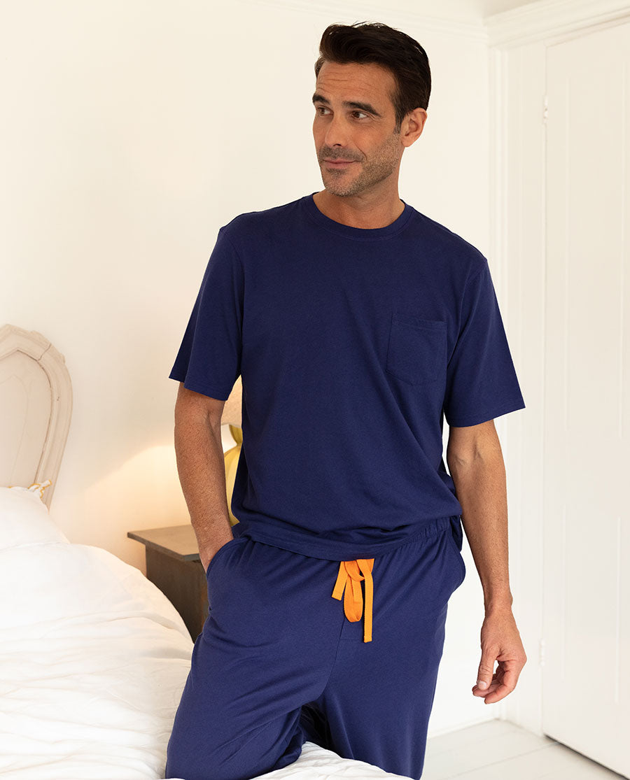 Indigo Mens Jersey Pyjama Bottoms