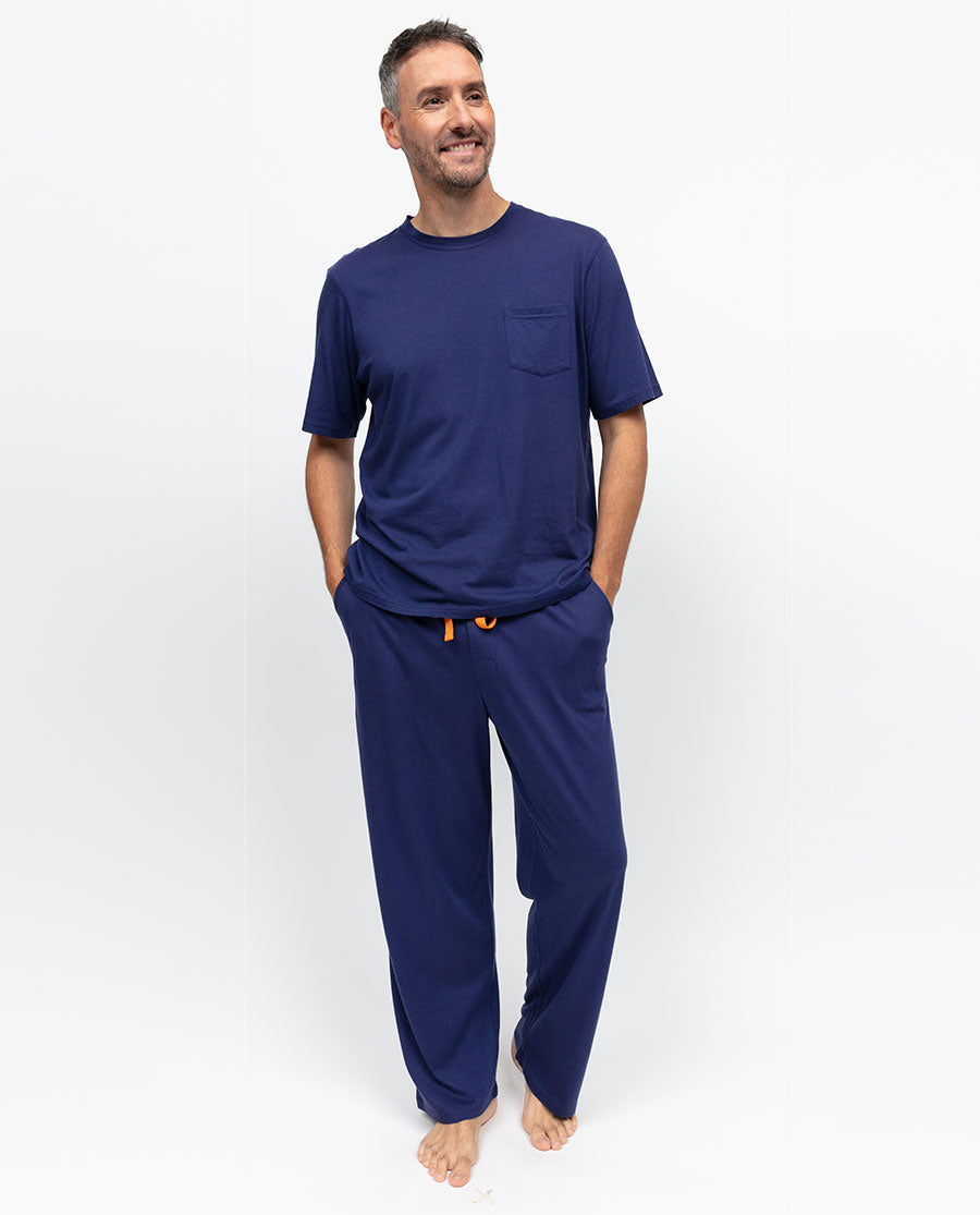 Indigo Mens Jersey Pyjama Bottoms