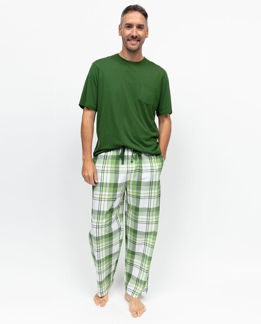 Charlie Mens Jersey T-shirt and Check Pyjama Set
