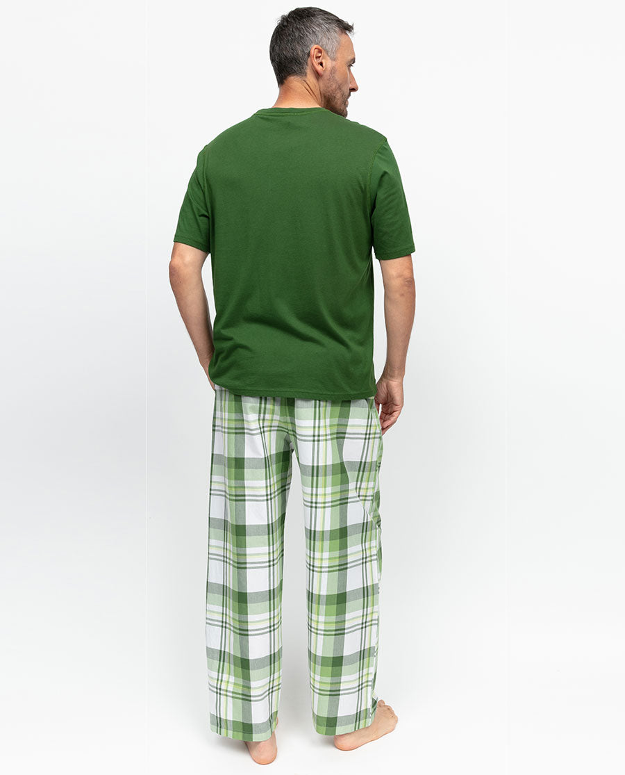 Charlie Mens Jersey T-shirt and Check Pyjama Set