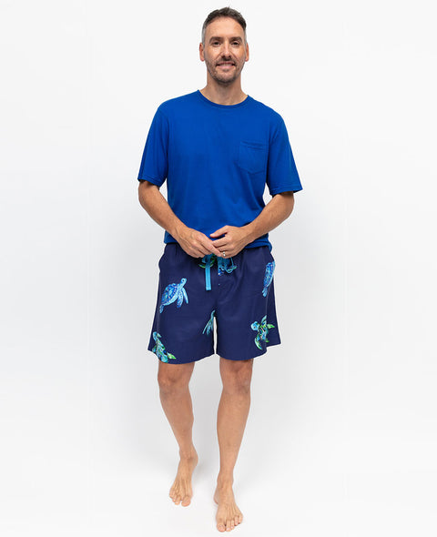 Ashley Mens Jersey T-shirt and Turtle Print Shorty Set