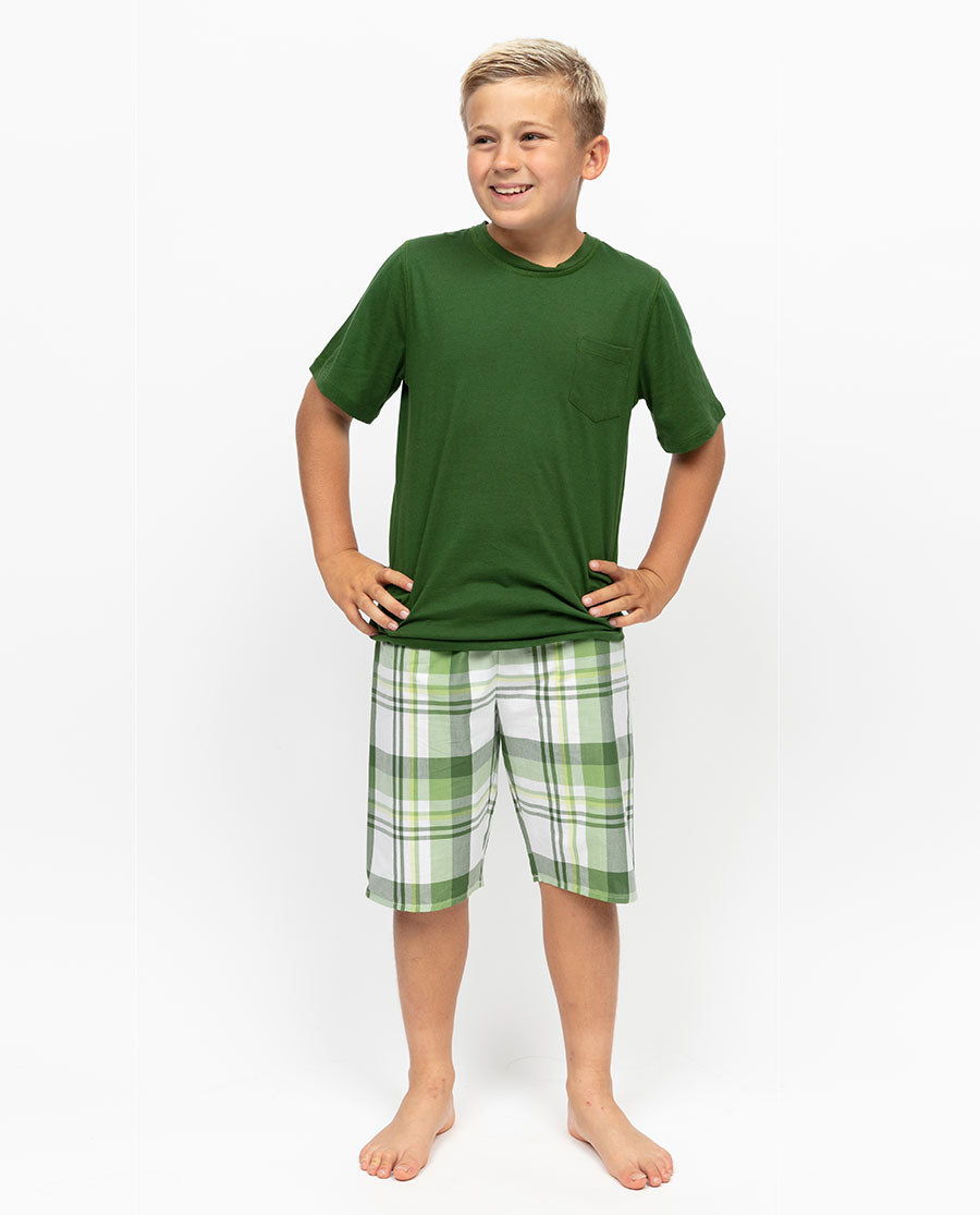 Charlie boys Jersey T-shirt and Check Shorty Set