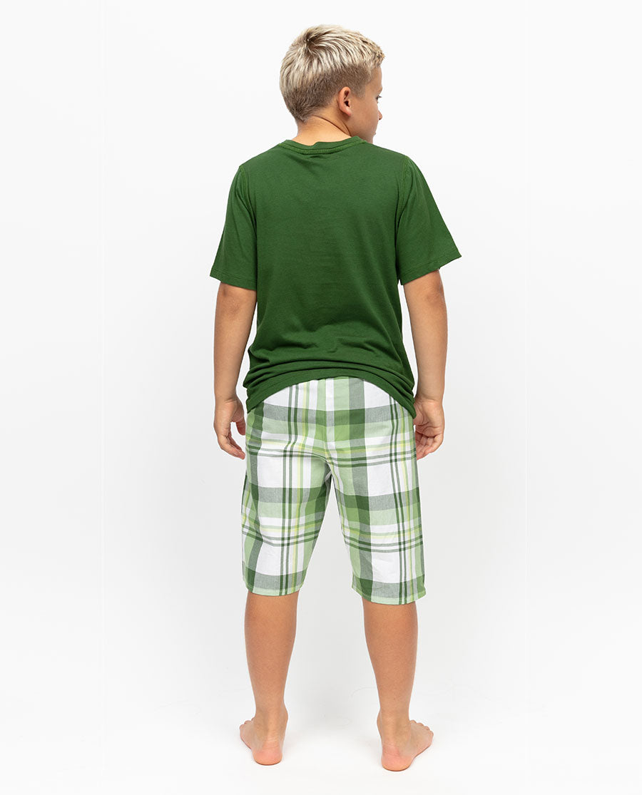 Charlie boys Jersey T-shirt and Check Shorty Set