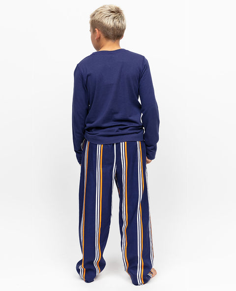 Indigo Boys Jersey T-shirt and Printed Stripe Pyjama Set