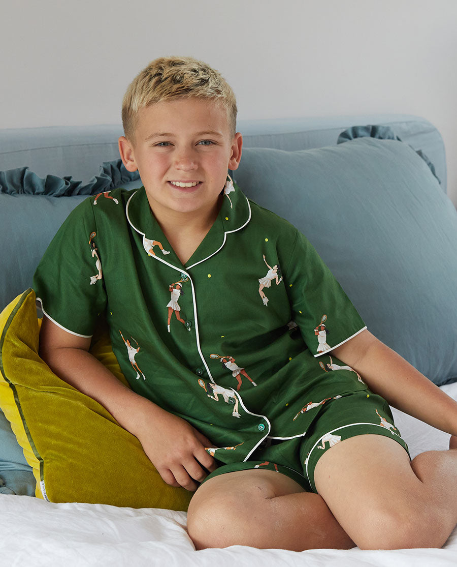 Charlie Boys Tennis Print Shorty Set