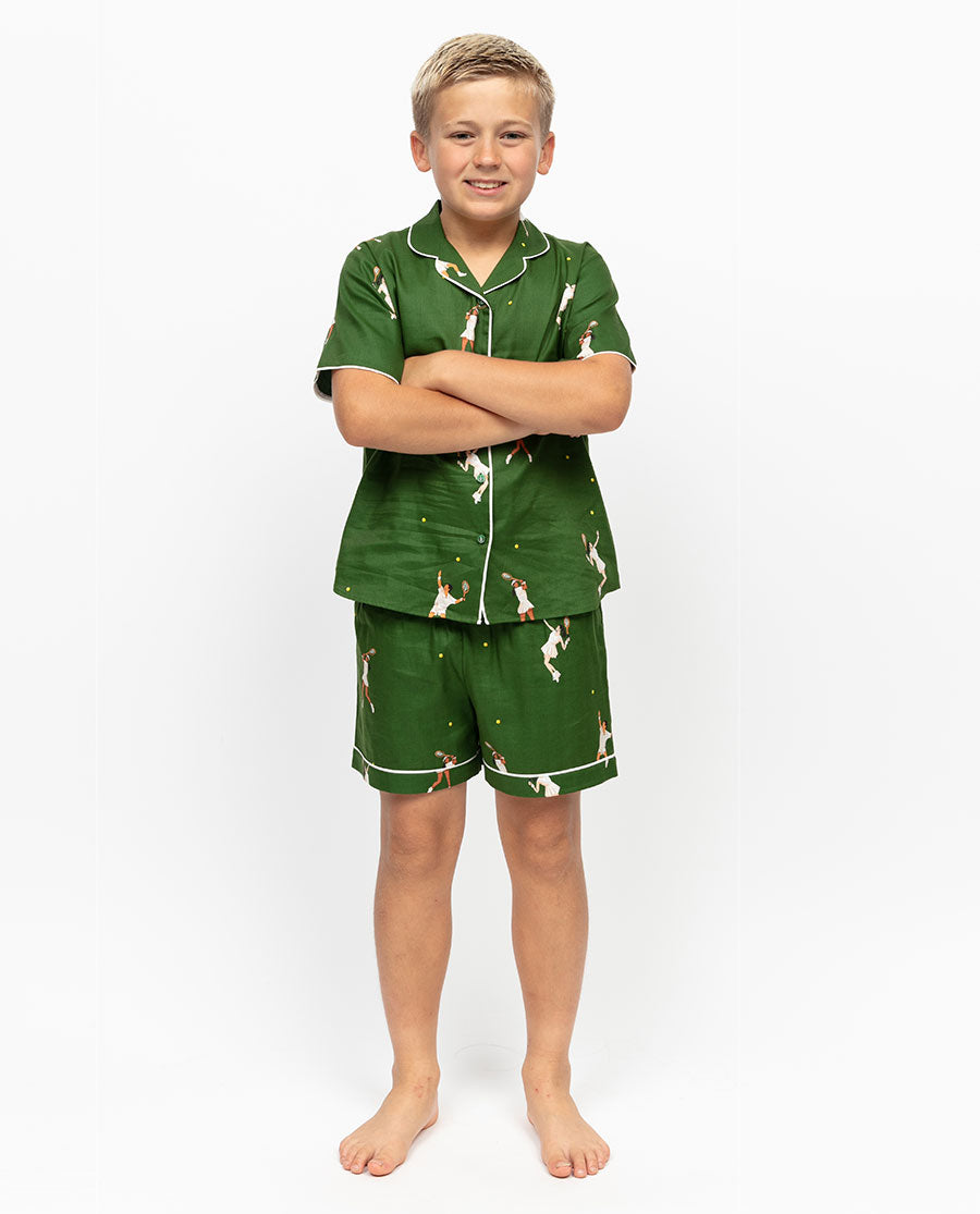 Charlie Boys Tennis Print Shorty Set