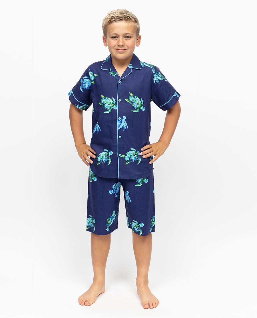 Ashley Boys Turtle Print Shorty Set