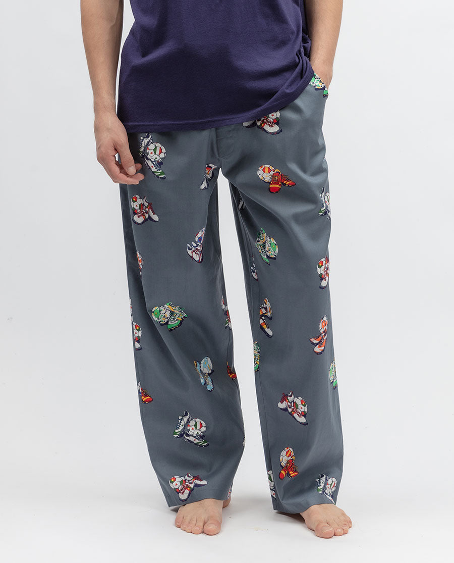 Striker Mens Football Print Pyjama Bottoms