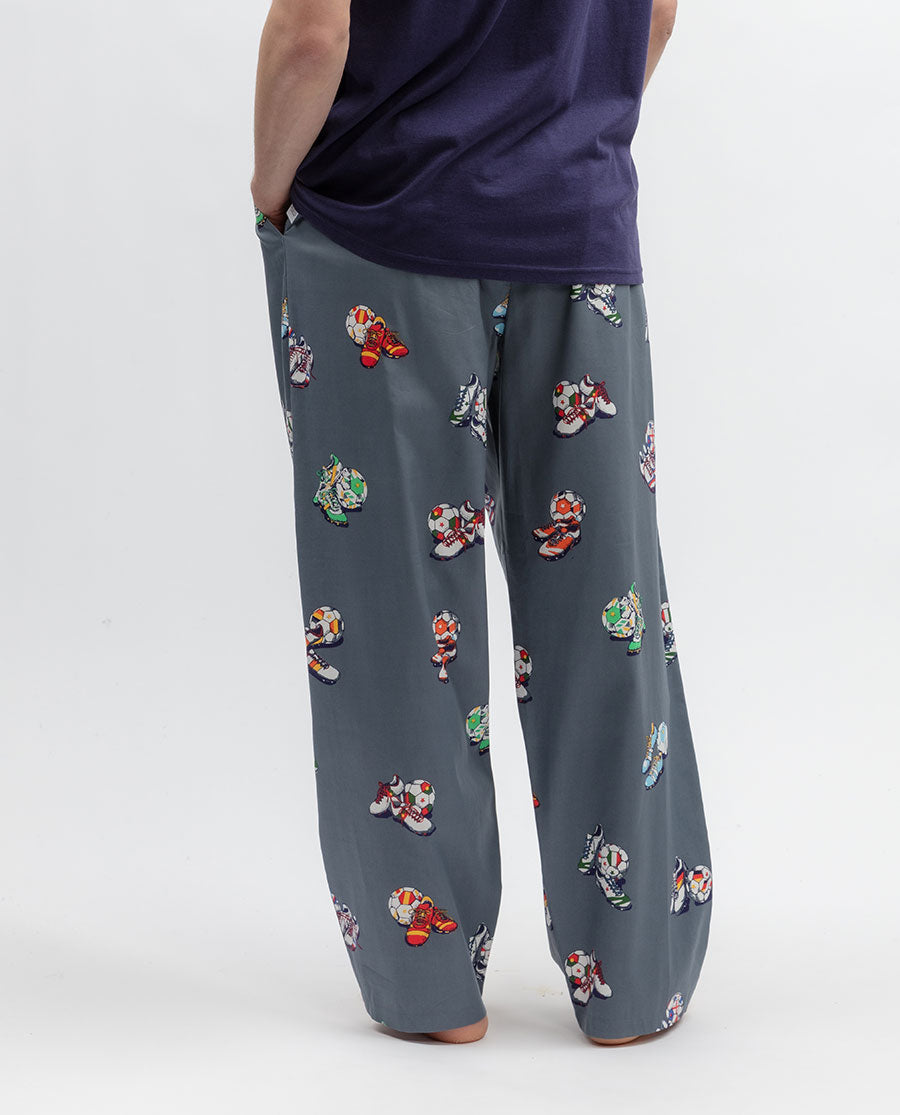 Striker Mens Football Print Pyjama Bottoms