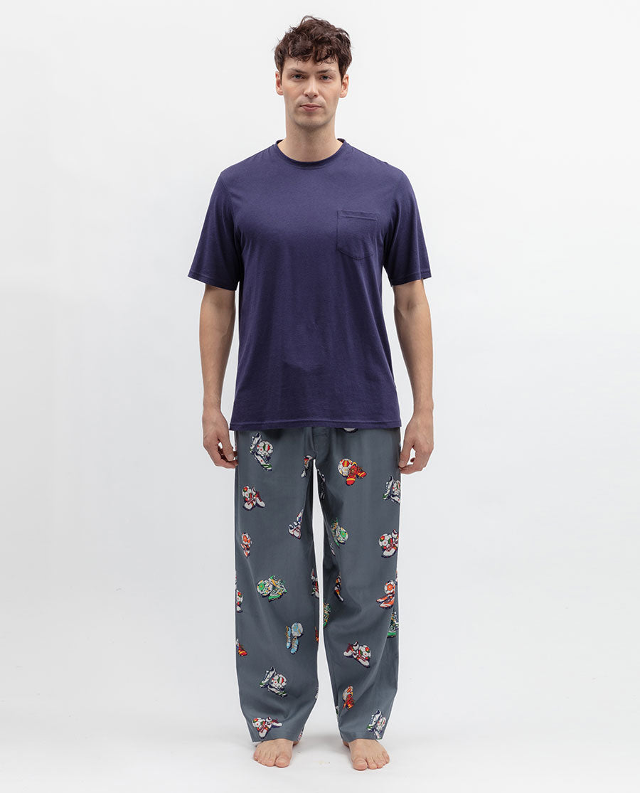 Striker Mens Football Print Pyjama Bottoms