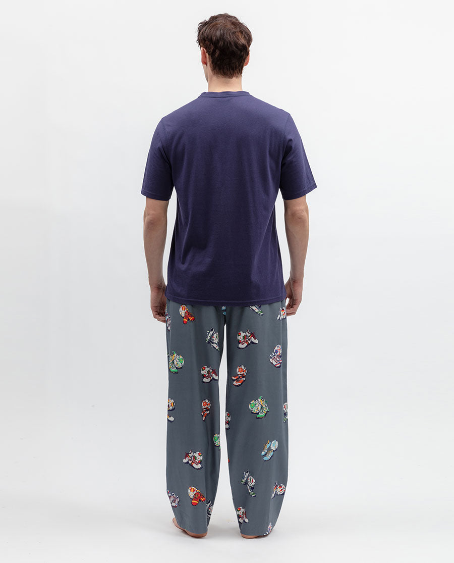 Striker Mens Football Print Pyjama Bottoms