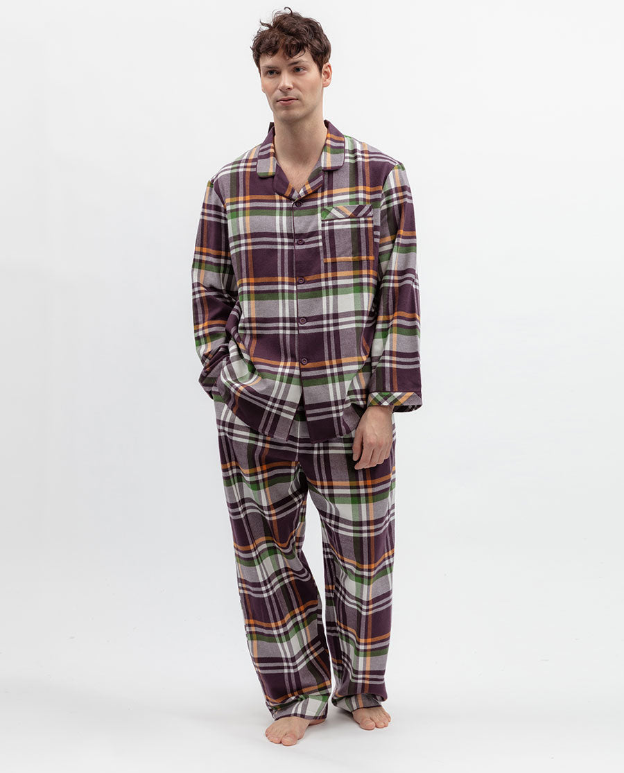Wild Slumber Mens Lightly Brushed Check Pyjama Top