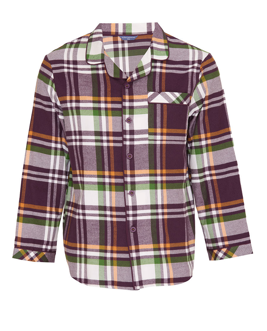 Wild Slumber Mens Lightly Brushed Check Pyjama Top