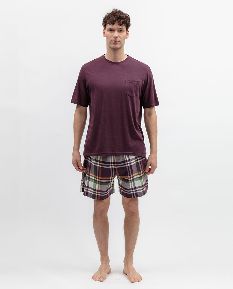 Wild Slumber Mens Lightly Brushed Check Shorts