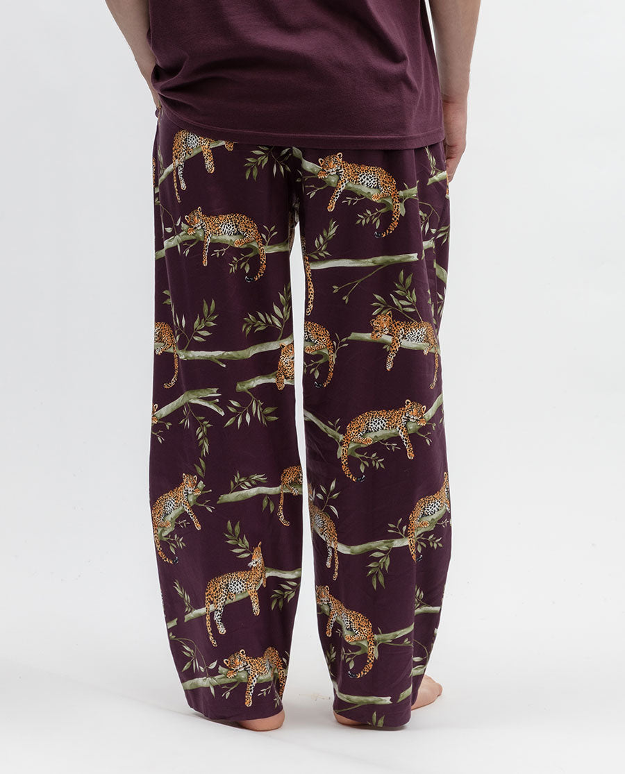 Wild Slumber Mens Leopard Print Pyjama Bottoms