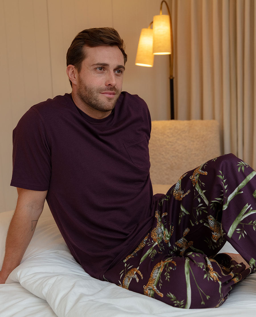 Wild Slumber Mens Leopard Print Pyjama Bottoms