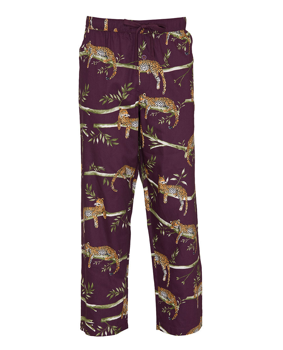 Wild Slumber Mens Leopard Print Pyjama Bottoms