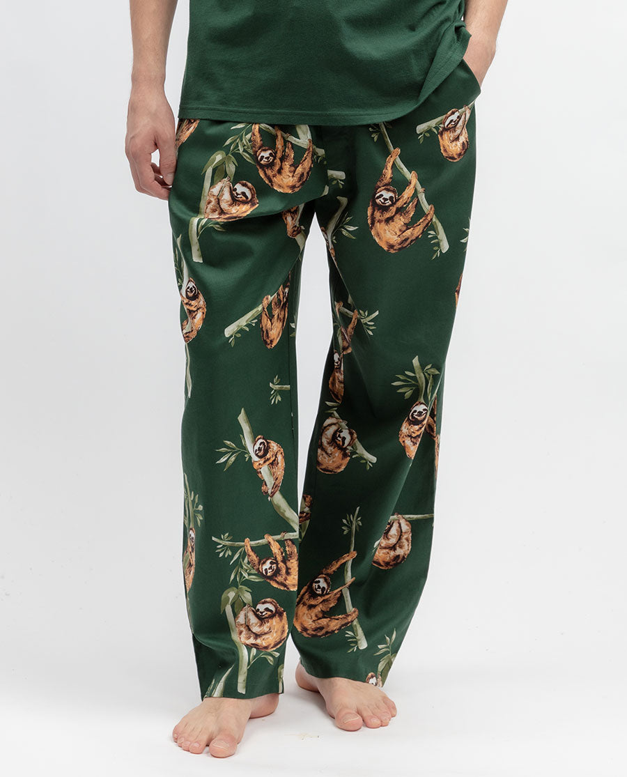 Ember Mens Sloth Print Pyjama Bottoms