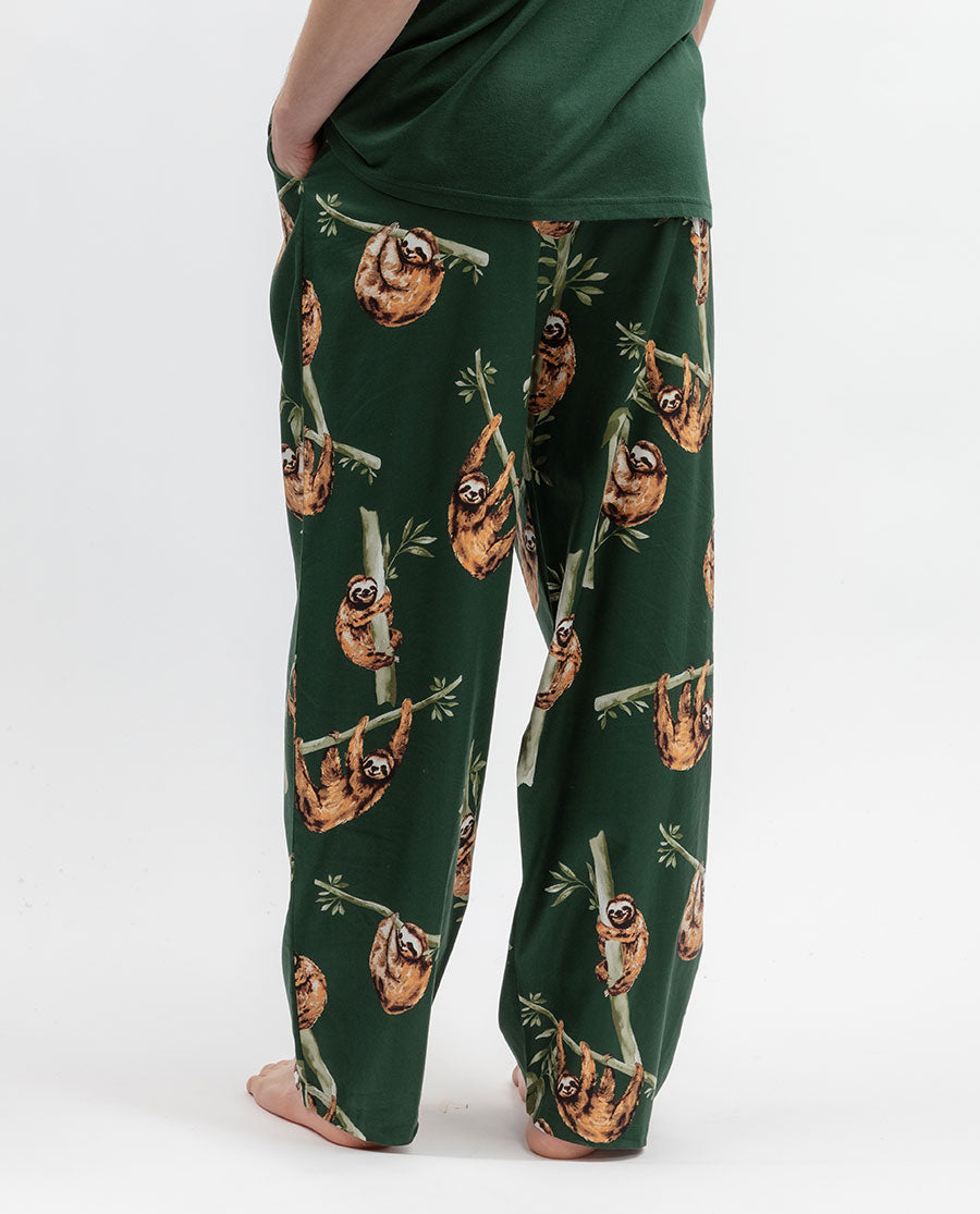 Ember Mens Sloth Print Pyjama Bottoms