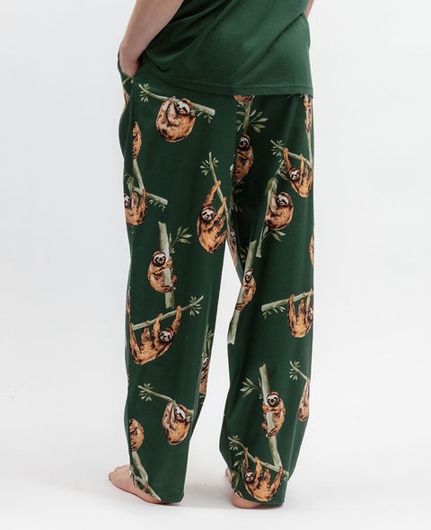 Ember Mens Sloth Print Pyjama Bottoms