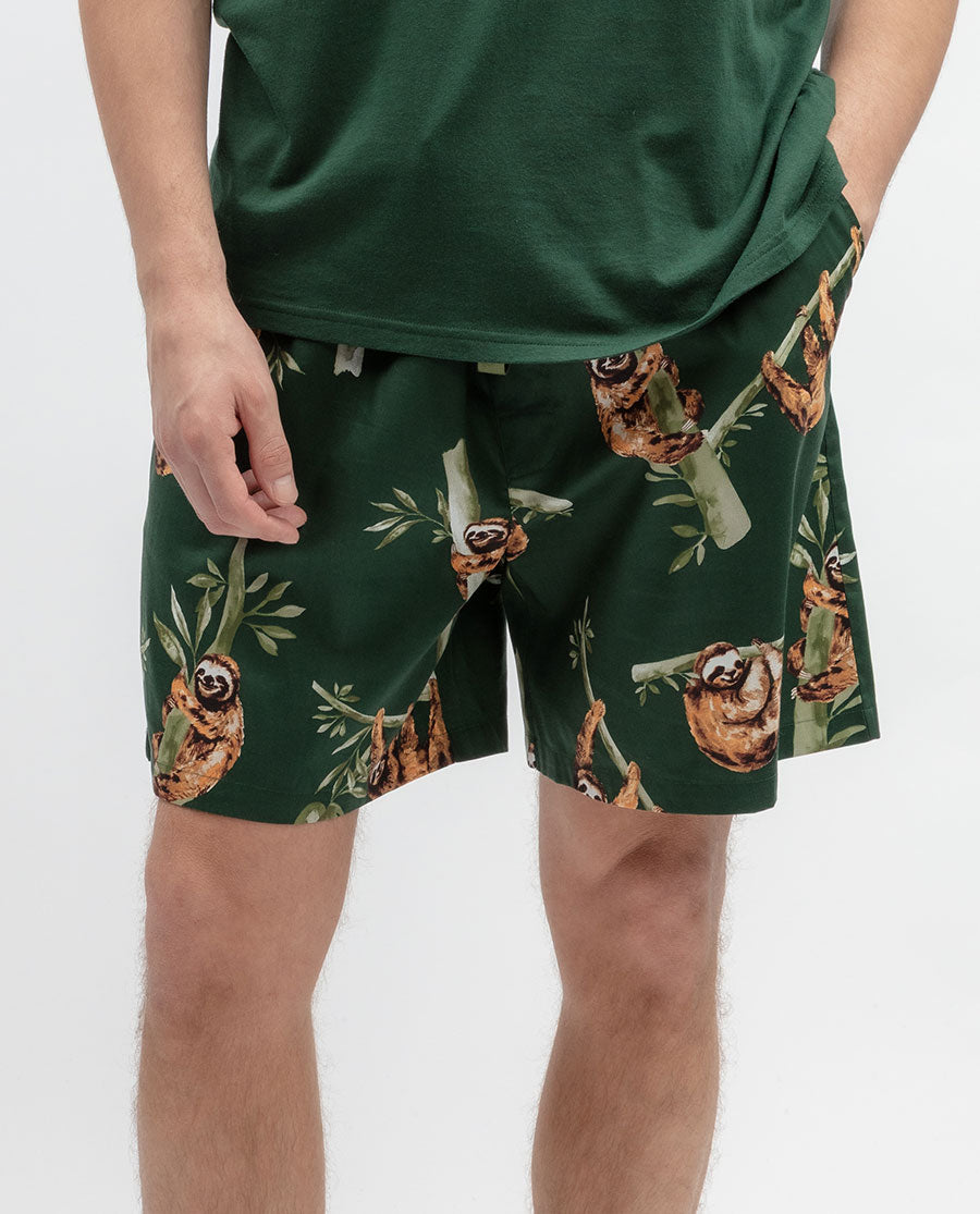 Ember Mens Sloth Print Shorts