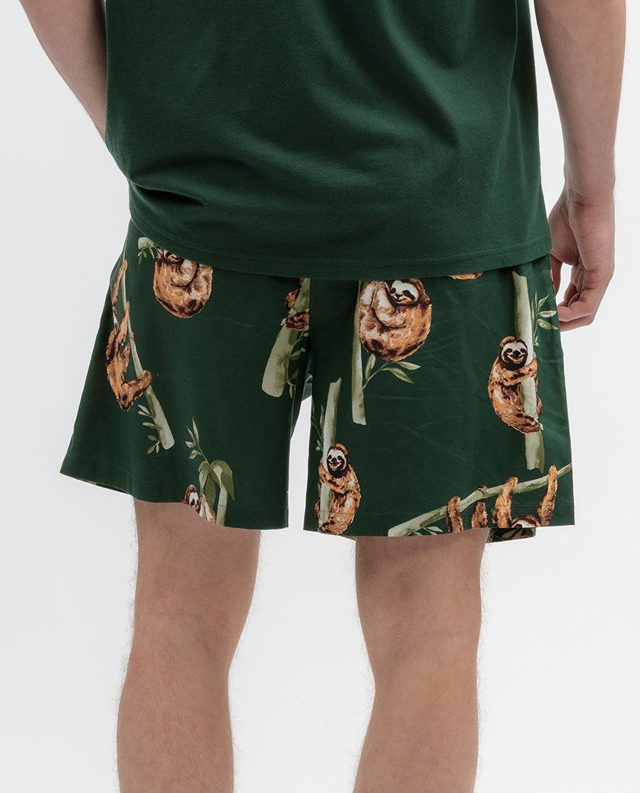 Ember Mens Sloth Print Shorts