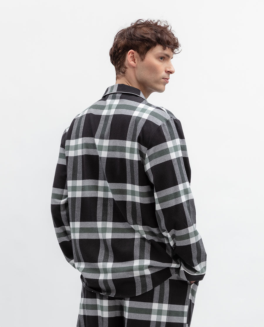 Mens Brushed Check Pyjama Top